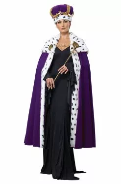 Royal Cape & Crown Adult Costume Kit (Purple)