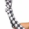 Satin Harlequin Elbow Length Gloves