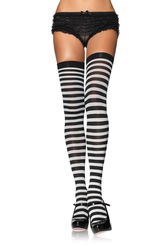Nylon Thigh High Stockings With Stripe 3 Nylon Thigh High Stockings With Stripe