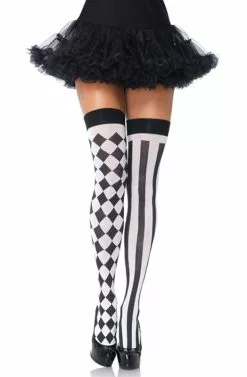 Harlequin Thigh High Stockings