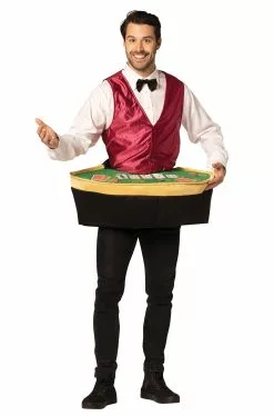 Poker Dealer With Table Adult Costume